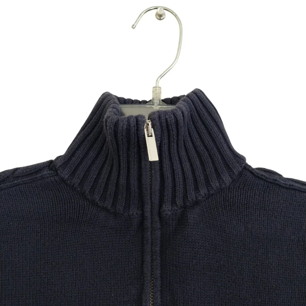 Ralph Lauren Sport Women’s Medium Navy Blue Long Sleeve Full Zip Fitted Sweater - Picture 4 of 11